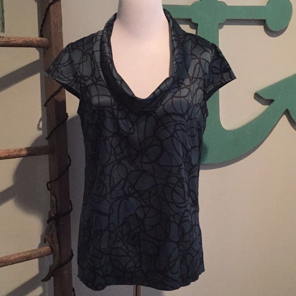Banana Republic Hunter Green capped sleeve top